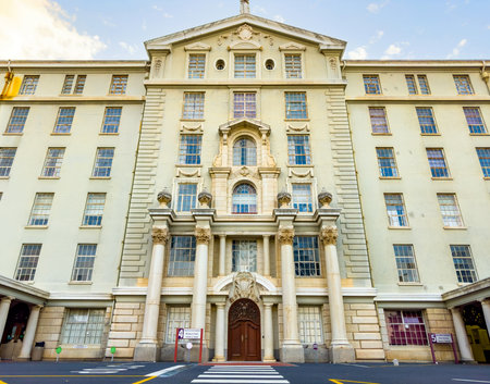Cape Town, South Africa - December 22, 2023: Exterior of historical colonial Groote Schuur Hospitalのeditorial素材