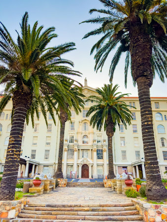 Cape Town, South Africa - December 22, 2023: Exterior of historical colonial Groote Schuur Hospitalのeditorial素材