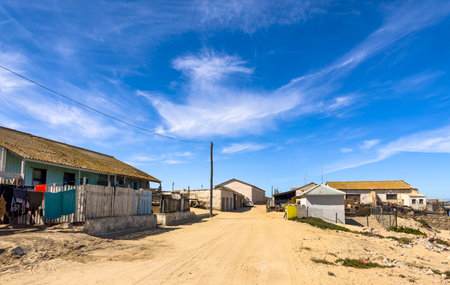 Port Nolloth, South Africa - March 16, 2024: Old rustic houses in fishing village in small coastal townのeditorial素材