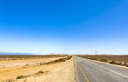 National highway road in the Namaqualand region of South Africaの写真素材