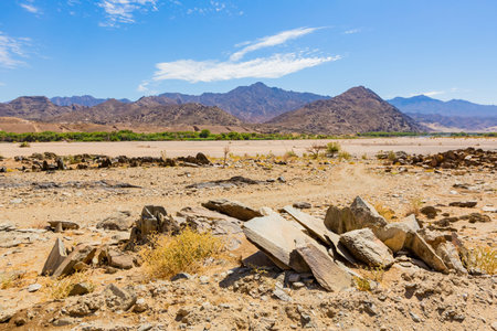 View of Namibian mountains from the Richtersveld National Park, arid area of South Africaの写真素材