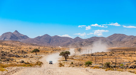 4x4 vehicle traveling on dirt road in the Richtersveld National Park, South Africa