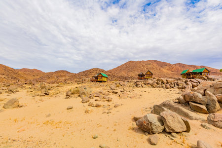 Rustic Accommodation at Tatasberg in the Richtersveld National Park, arid area of South Africaの写真素材