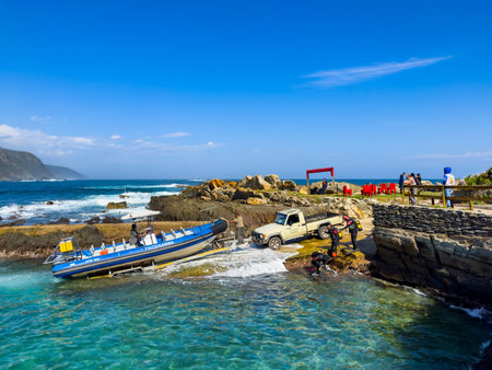 Garden Route, South Africa - October 13, 2025: Water sport activities at Storms River Mouth Parkのeditorial素材