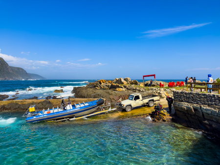 Garden Route, South Africa - October 13, 2025: Water sport activities at Storms River Mouth Parkのeditorial素材