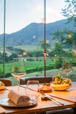 Cape Town, South Africa - November 18, 2025: Interior of Beyond Restaurant at Buitenverwachting, wine estateのeditorial素材