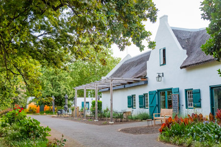 Cape Town, South Africa - November 18, 2025: Exterior of Beyond Restaurant at Buitenverwachting, wine estateのeditorial素材