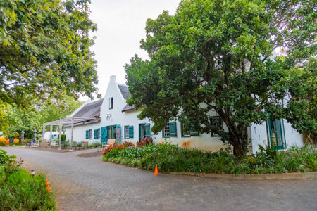 Cape Town, South Africa - November 18, 2025: Exterior of Beyond Restaurant at Buitenverwachting, wine estateのeditorial素材