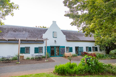 Cape Town, South Africa - November 18, 2025: Exterior of Beyond Restaurant at Buitenverwachting, wine estateのeditorial素材
