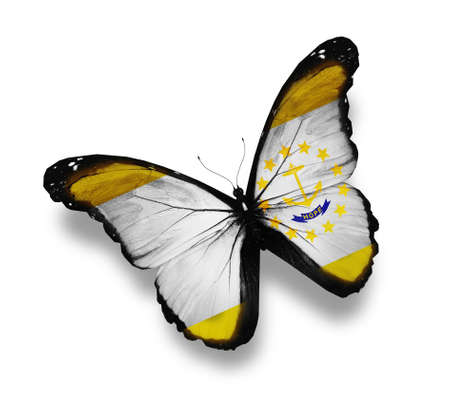 Rhode Island flag butterfly, isolated on whiteの写真素材
