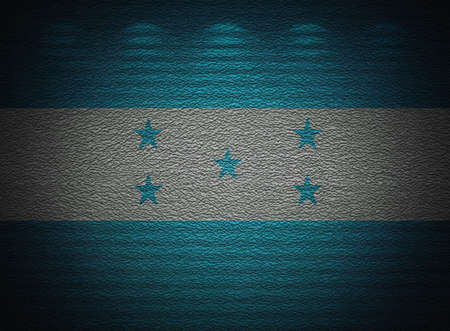 Honduras flag wall, abstract grunge backgroundの写真素材