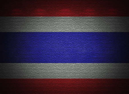 Thai flag wall, abstract grunge backgroundの写真素材