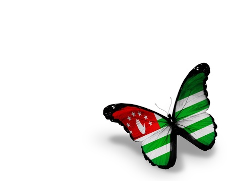 Abkhazia flag butterfly, isolated on white backgroundの写真素材