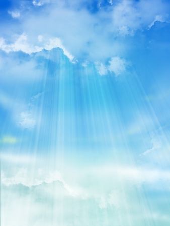 The blue sky with clouds, backgroundの写真素材