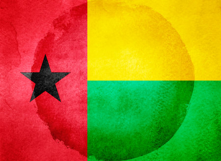 Watercolor flag on background. Guinea-Bissauの写真素材
