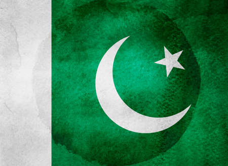 Watercolor flag on background. Pakistanの写真素材