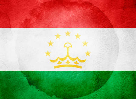 Watercolor flag on background. Tajikistanの写真素材