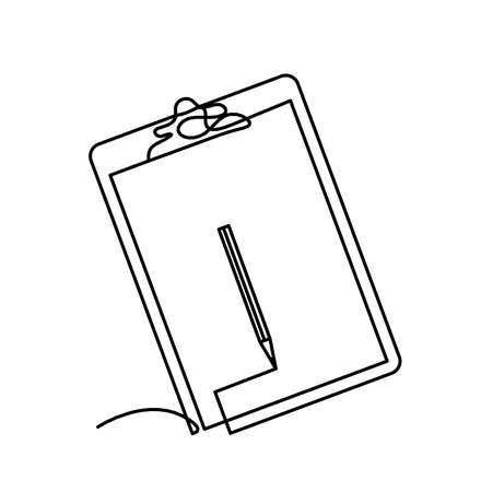 Abstract paper with pencil as line drawing on white backgroundのイラスト素材