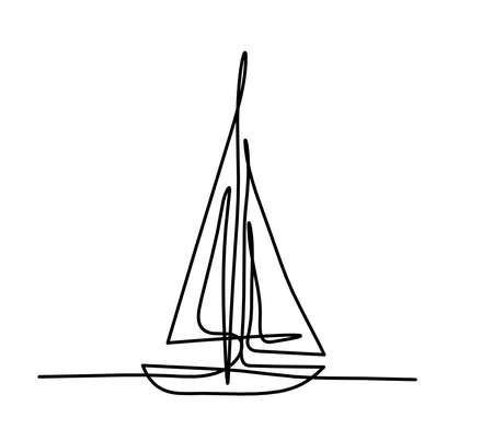 Abstract boat as line drawing on white backgroundのイラスト素材