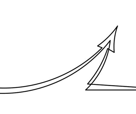 Abstract continuous lines arrows drawing on white as backgroundのイラスト素材