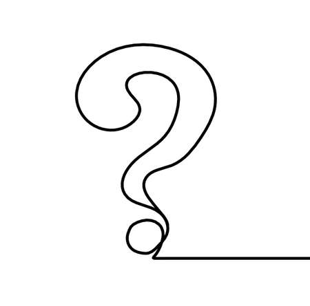 Abstract question mark continuous lines drawing on white backgroundのイラスト素材