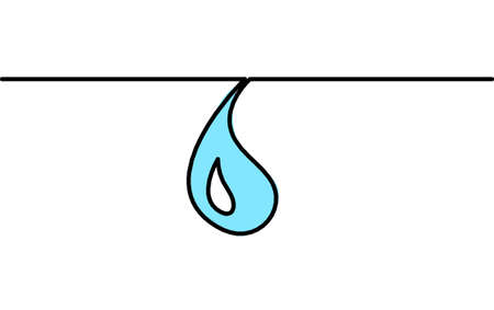 Abstract blue drop as line drawing on white backgroundのイラスト素材