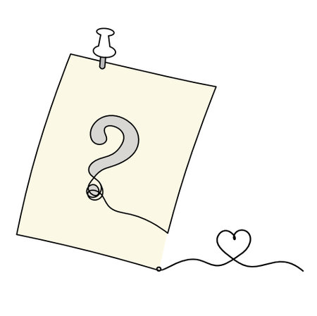 Abstract color paper with paper clip and heart as line drawing on white as backgroundの写真素材