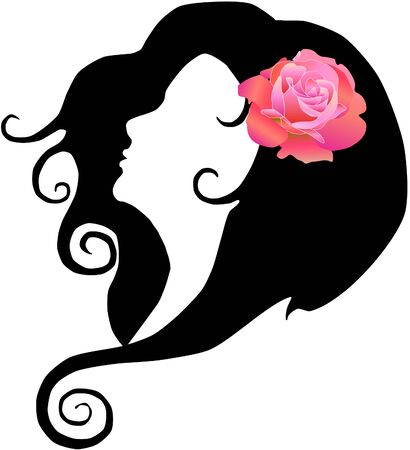 girl with roseの写真素材