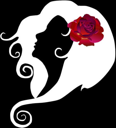 girl with roseの写真素材