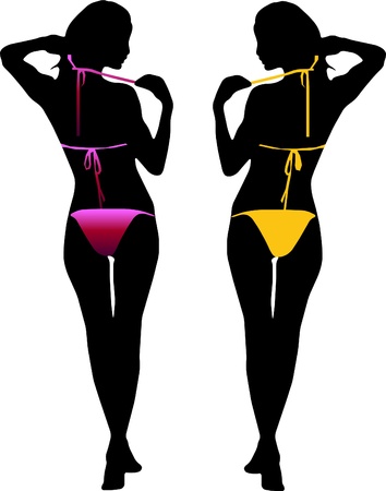 Bikini woman silhouetteのイラスト素材