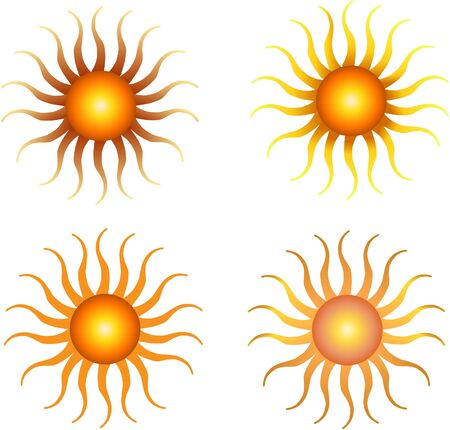 set of sun vectorのイラスト素材