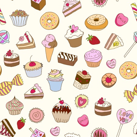 Seamless pattern with sweets のイラスト素材
