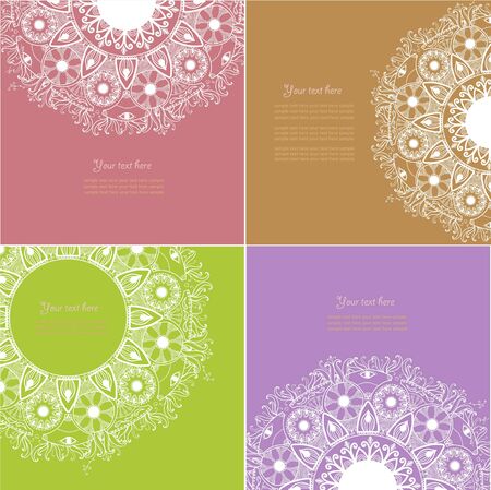 Set of Four Decorative Vintage Design Elementのイラスト素材