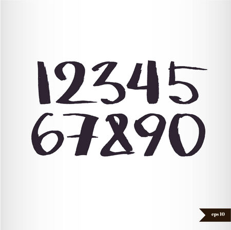 Calligraphic watercolor numbersのイラスト素材
