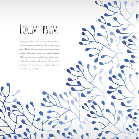 Blue floral background with place for your textのイラスト素材