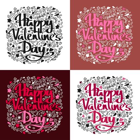 Love postcard. Lettering Love. Ink illustration. Modern brush calligraphy. Isolated on white background.のイラスト素材