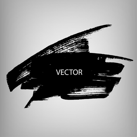 Vintage Splash banner. Grunge Urban Background.  Hand drawn Black brush stroke and texture. Underline and border design.  Brush black paint ink stroke over square frame.のイラスト素材