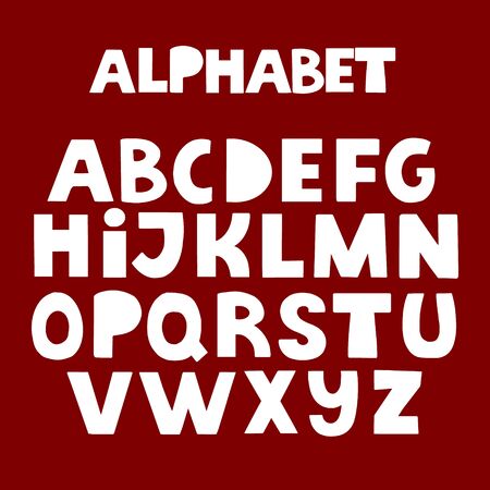 Alphabet letters. White handwritten font drawn with liquid ink and brush. Calligraphic script vectorのイラスト素材