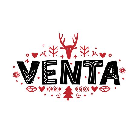 Sale in Spanish - Venta. Lettering Ventaのイラスト素材