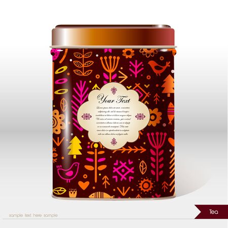 Vector box with flowers, leaves , plants . Vectorのイラスト素材