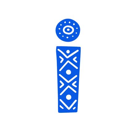 Creative letter I with folk motives - scandinavian. Vector illustration.のイラスト素材