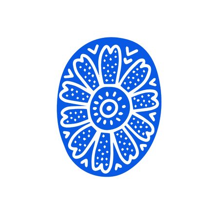Creative letter O with folk motives - scandinavianのイラスト素材