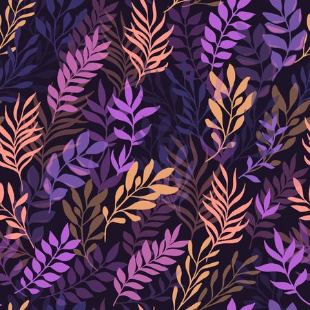 Floral seamless pattern with leaves. Seamless pattern can be used for wallpaper, pattern fills, web page background, surface texturesのイラスト素材