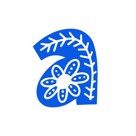 Creative letter A with folk motives - scandinavian. Vector illustration.のイラスト素材