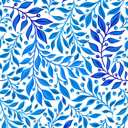 Floral watercolor texture pattern with branchのイラスト素材