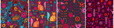 Abstract Folk nordic seamless pattern. Vectorのイラスト素材