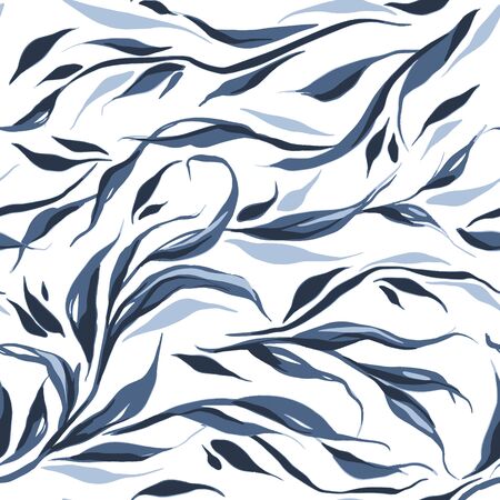 Floral watercolor texture pattern with branchのイラスト素材