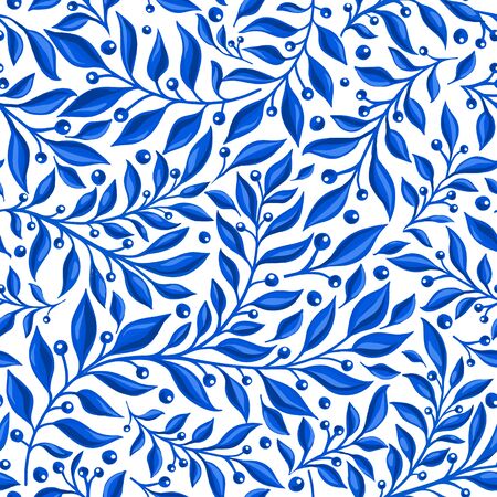 Floral watercolor texture pattern with branchのイラスト素材