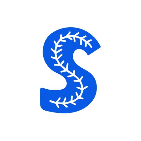 Creative letter S with folk motives - scandinavian. Vector illustration.のイラスト素材