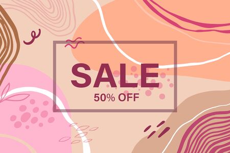 Sale header or banner with space for text on abstract colorful background. Good for website, social media, email, print, ads design and promotional material. Elegant sale and discount promo backgroundのイラスト素材